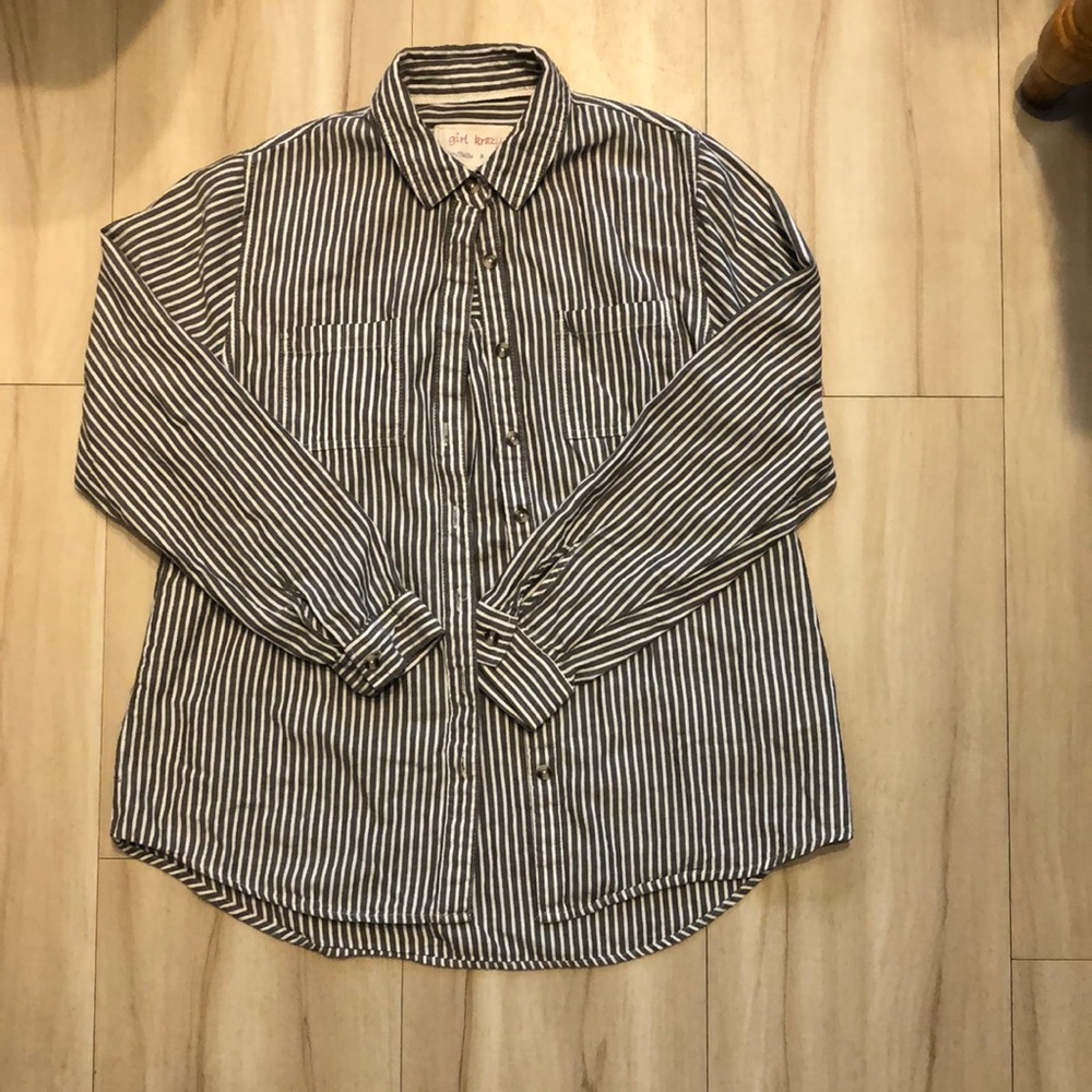 Girl Krazy Boyfriend Button Down Shirt Size: S